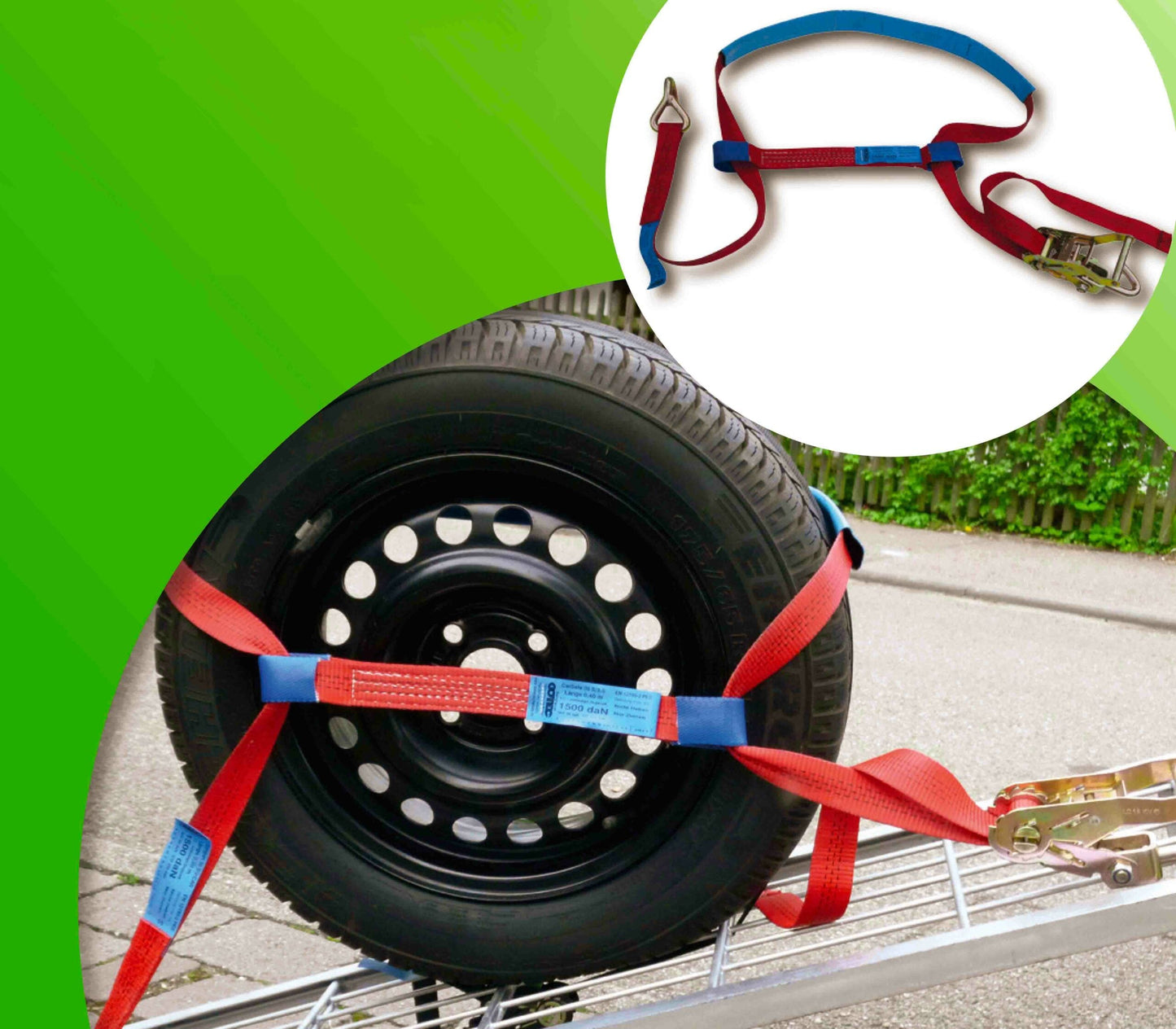 Zurrgurt Autotransport mit Abriebschutz und Sperrband GOTEC | Shop