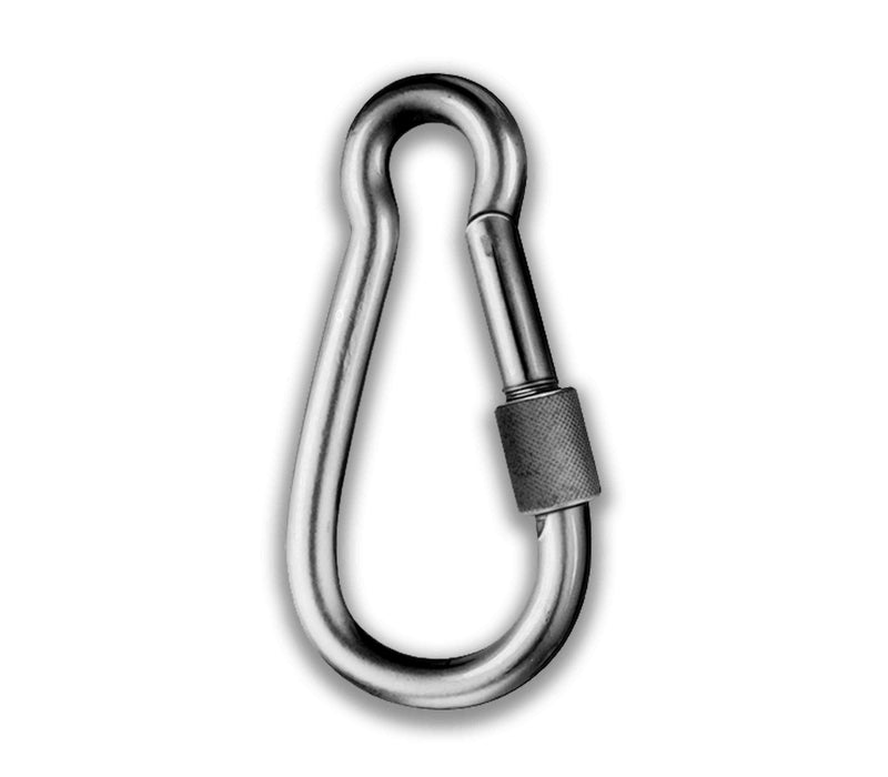 Karabinerhaken mit Sicherung galvanisch verzinkt, Form C