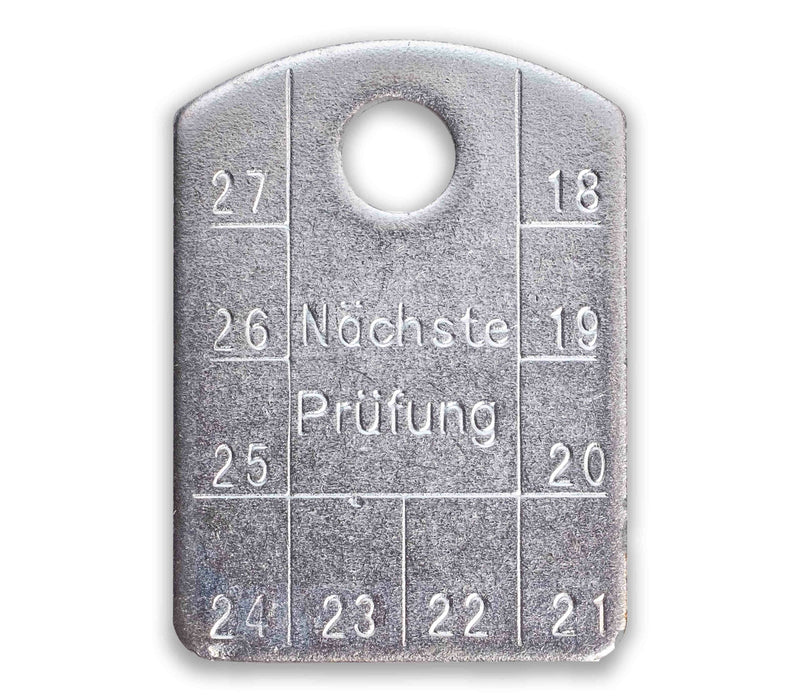 Prüfplakette Anschlagmittel – nächste Prüfung gemäß DGUV Regel 100-500